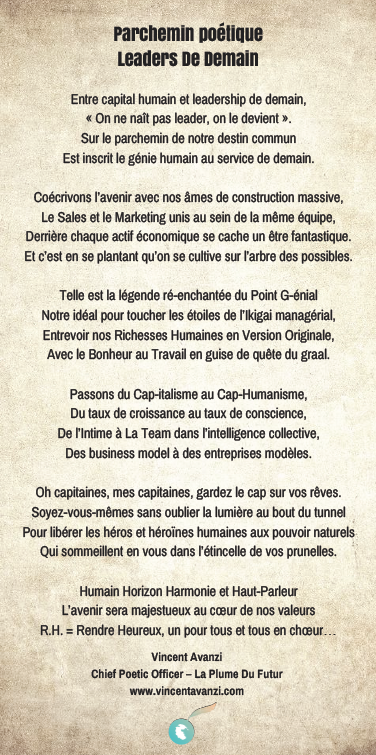 Parchemin poétique · Leaders de demain